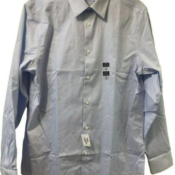 Calvin Klein Men's Long Sleeve Formal Shirt  Blue Strech Collar  Non-Iro Medium - Picture 11 of 16